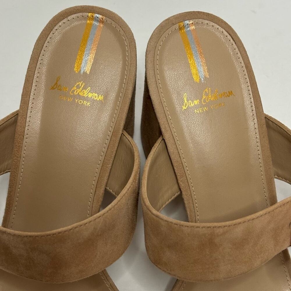 Sam Edelman Dalton Tan Suede Buckle Strap Block Heel Sandal 10 - Picture 12 of 12